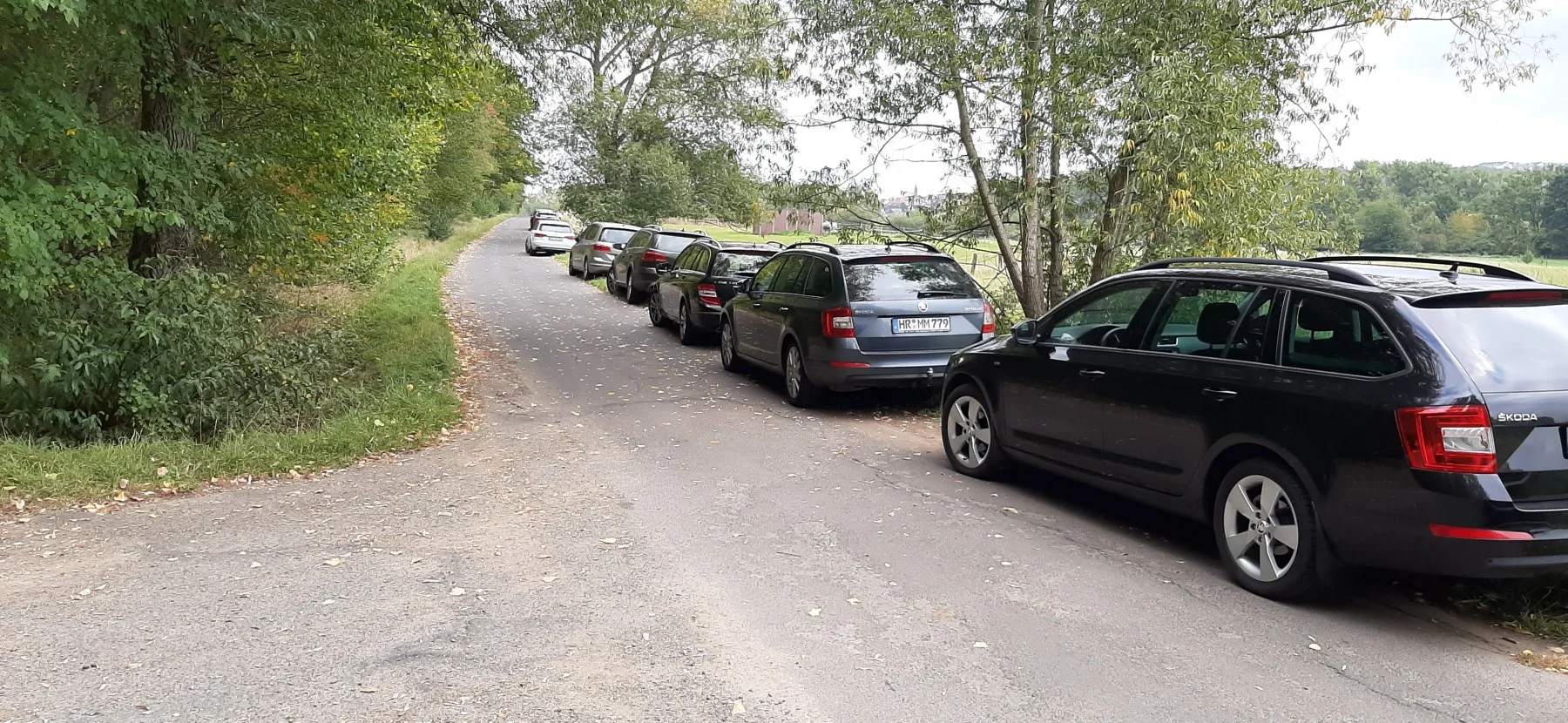Barrierefreier Parkplatz und Zufahrt zum Waldfriedhof Waldurne bei Borken, Hessen